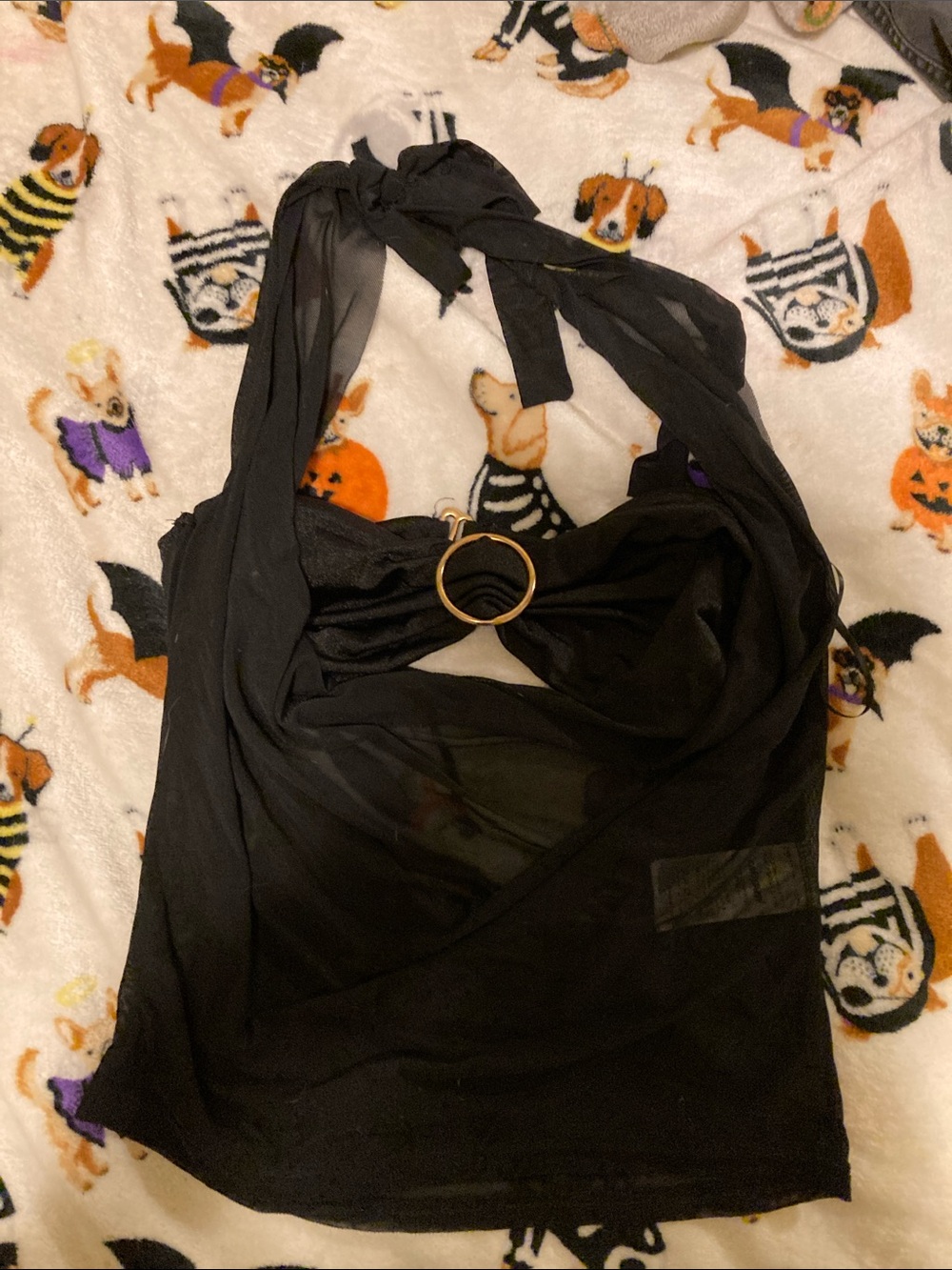 Edikted Issey layered bandeau cowl neck top Black S
